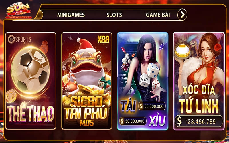 Kho game làm nên tên tuổi của thương hiệu Sunwin
