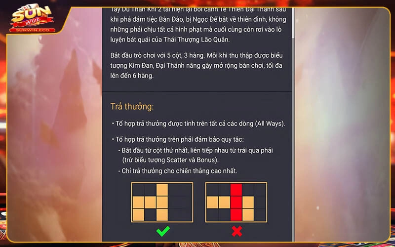 Luật chơi cơ bản của game Tây Du Thần Khí tại Sunwin